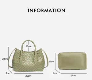 Woven Bag, Premium Leather with Adjustable Straps, Spacious & Organized. Versatile Crossbody, Shoulder Bag