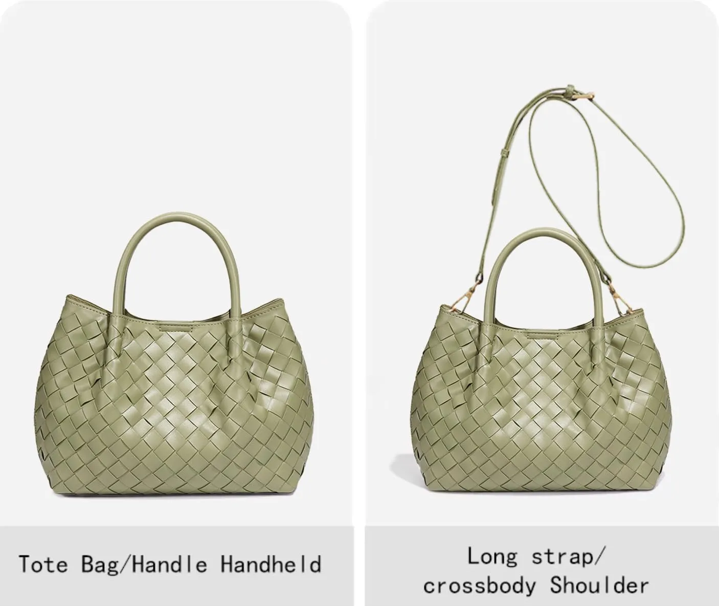 Woven Bag, Premium Leather with Adjustable Straps, Spacious & Organized. Versatile Crossbody, Shoulder Bag