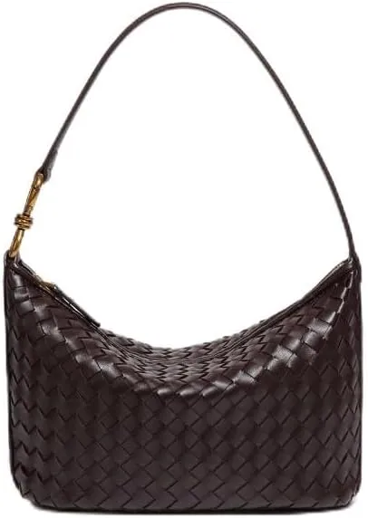 Woven Bag, Premium Leather with Adjustable Straps, Spacious & Organized. Versatile Crossbody, Shoulder Bag