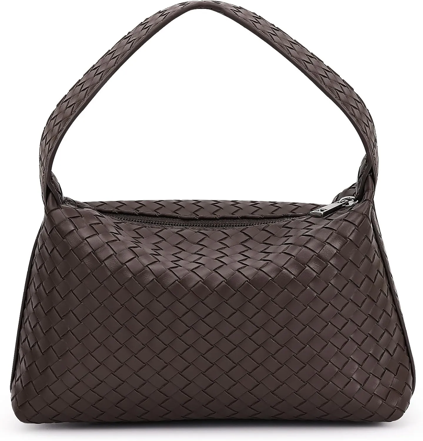 Woven Purse for Women,Small Woven Texture Hobo Dumpling Bag,Trendys Vegan Leather Handbag,Holiday Shoulder Bag Gift