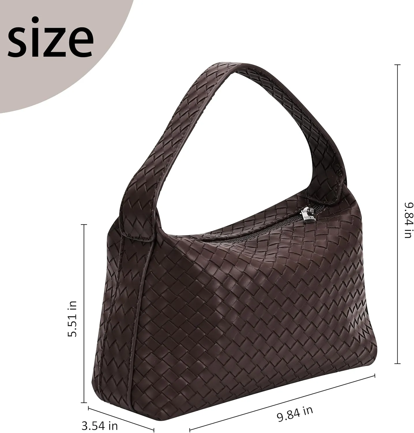 Woven Purse for Women,Small Woven Texture Hobo Dumpling Bag,Trendys Vegan Leather Handbag,Holiday Shoulder Bag Gift