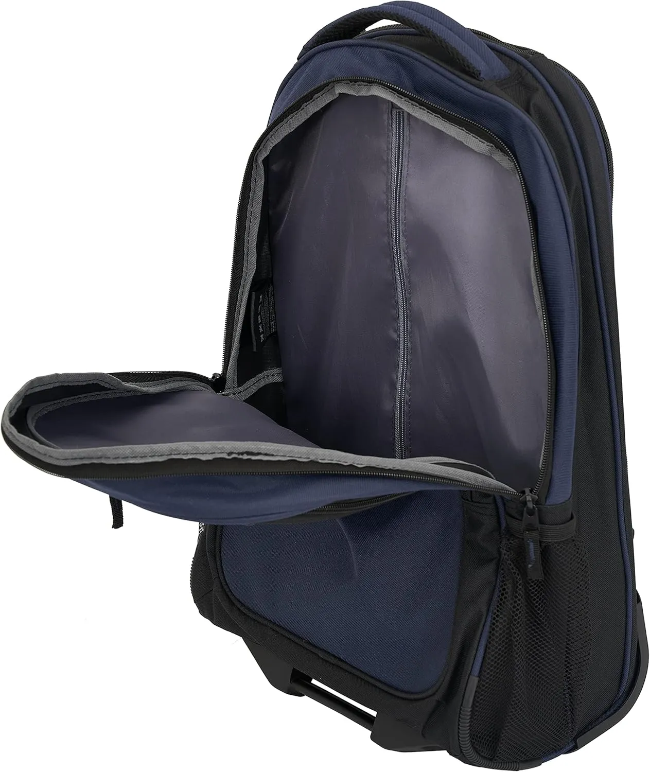 Wrangler Dobson Collection Featuring Duffel Travel and Leisure, Blue, 19" Rolling Backpack
