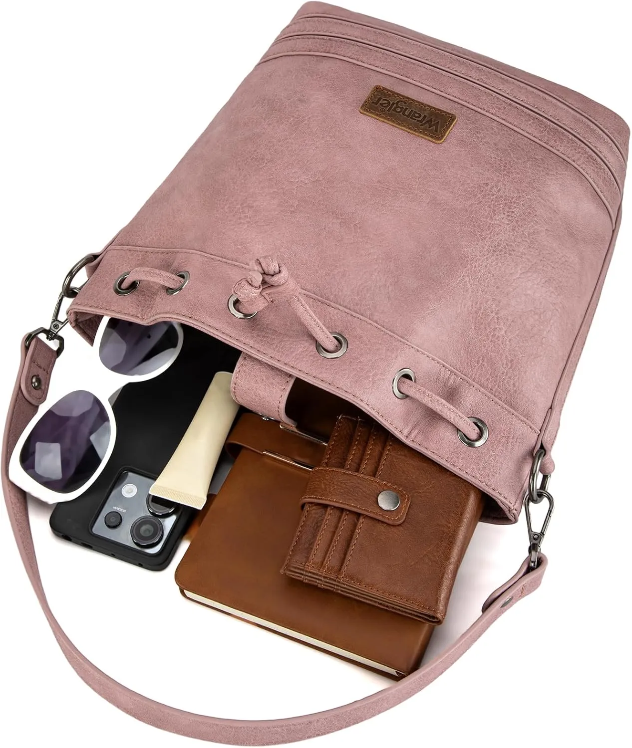 Wrangler Hobo Bags for Women Designer Bucket Purses Western Shoulder Handbags