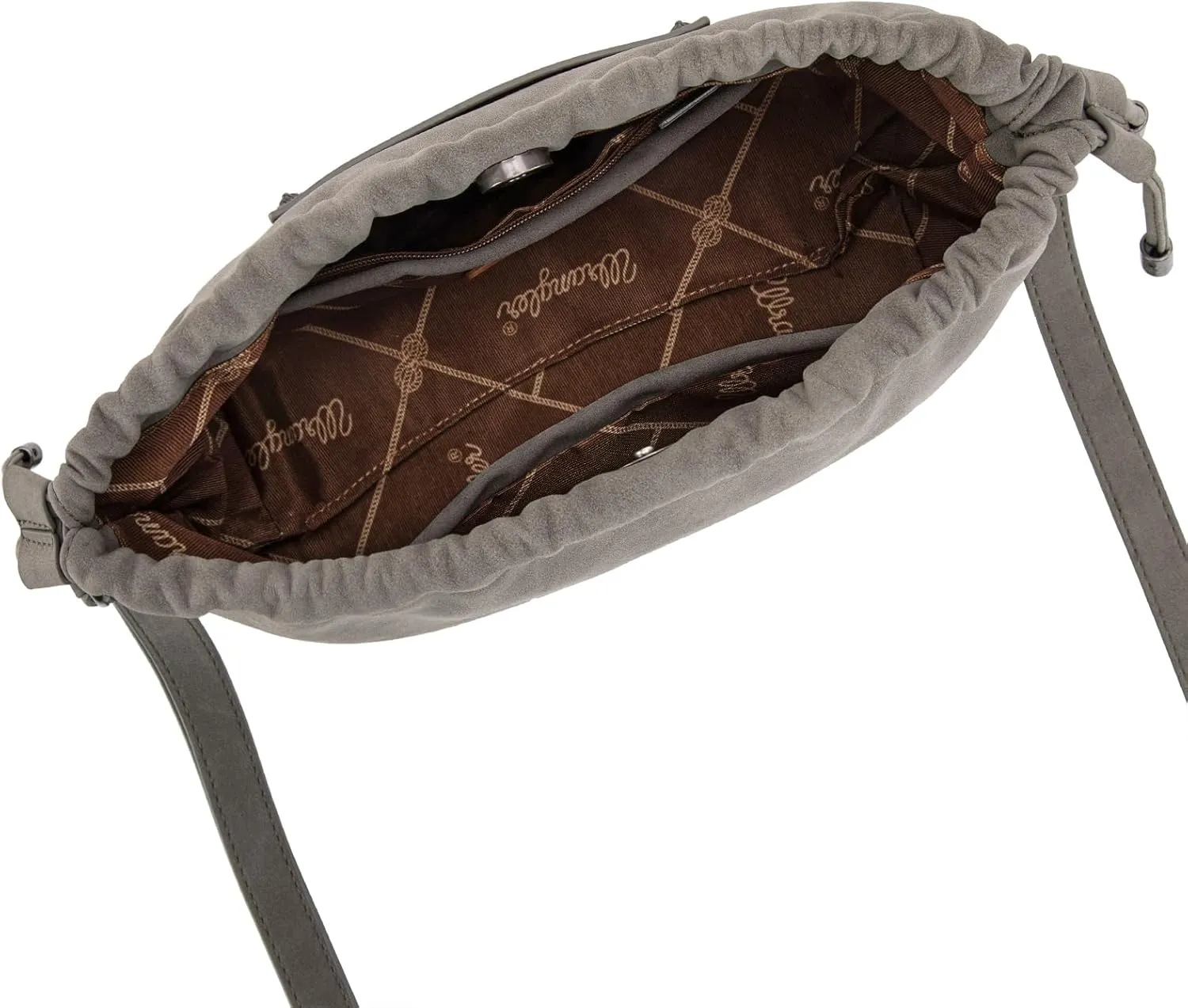 Wrangler Small Suede Crossbody Bags for Women Drawstring Purse Soft Cross Body Bag