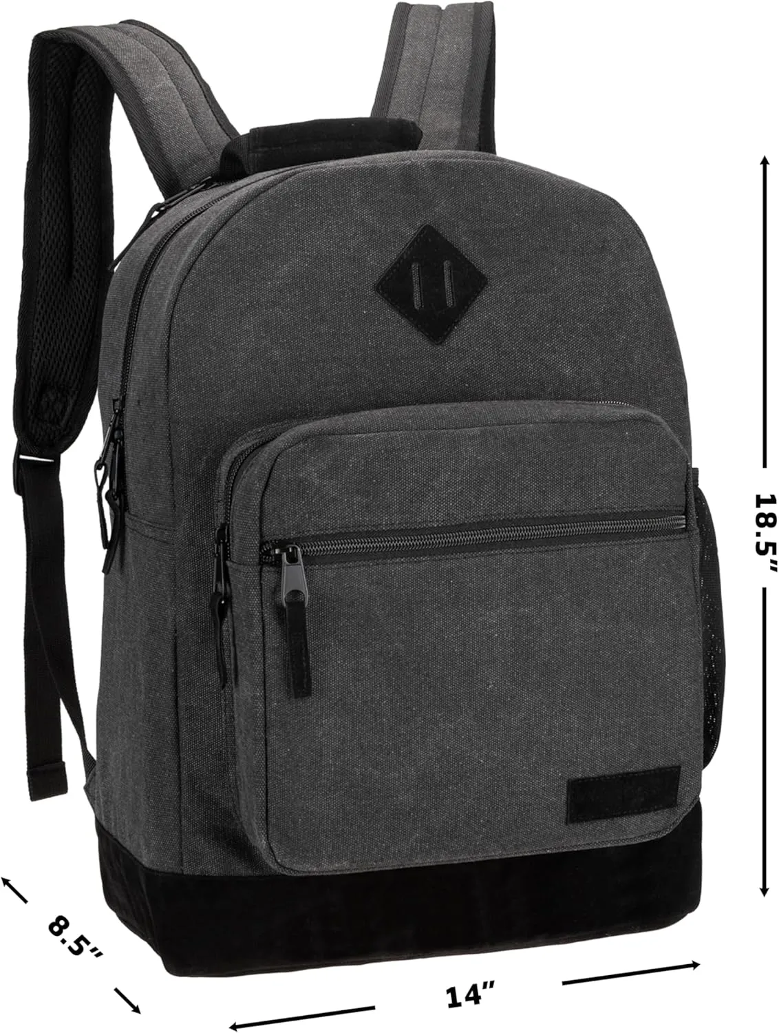 Wrangler Yellowstone Western-Style Backpack Coated Canvas Water Resistant Casual Daypack for Travel, Class, Everyday Use with Padded Laptop Notebook Sleeve (Dark Gray)
