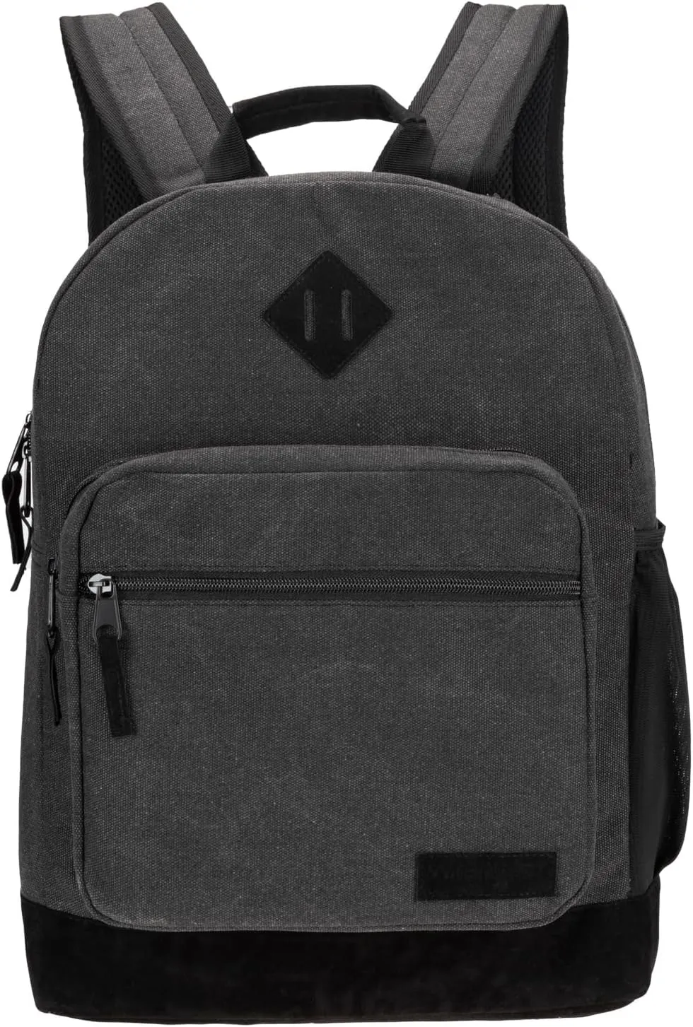 Wrangler Yellowstone Western-Style Backpack Coated Canvas Water Resistant Casual Daypack for Travel, Class, Everyday Use with Padded Laptop Notebook Sleeve (Dark Gray)
