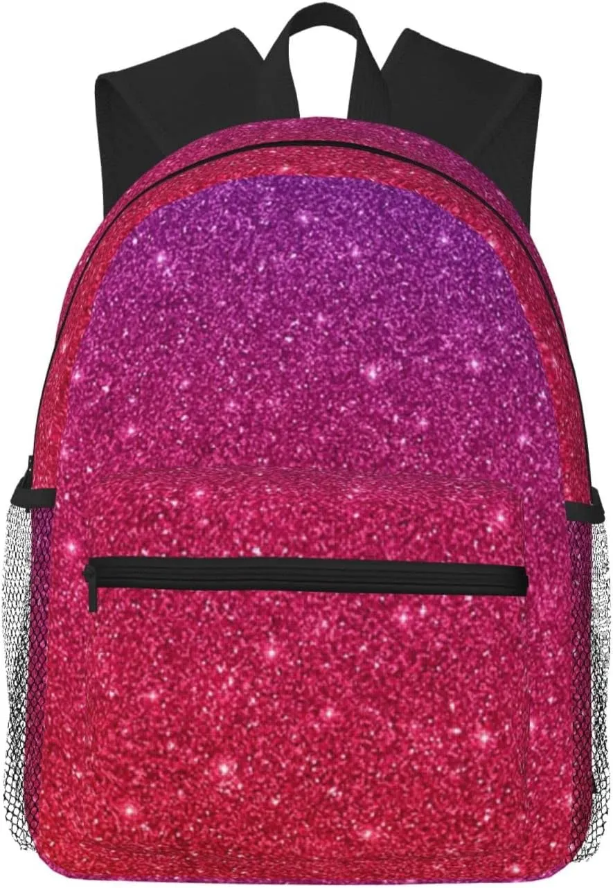 Wurton Gradient Sequin Sparkle Print Multipurpose Casual Bag With Fashionable Travel,Work Outdoor Activities Backpack