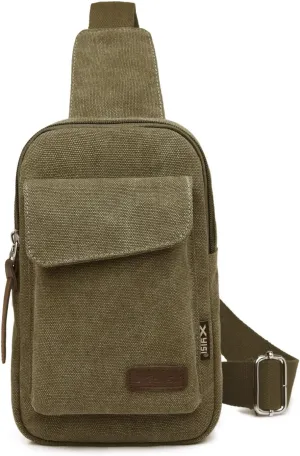 Wxnow Canvas Sling Bag Crossbody Backpack for Women & Men Chest Bag