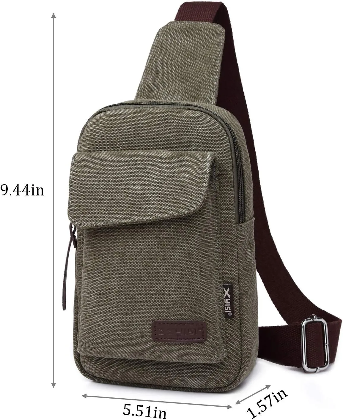 Wxnow Canvas Sling Bag Crossbody Backpack for Women & Men Chest Bag