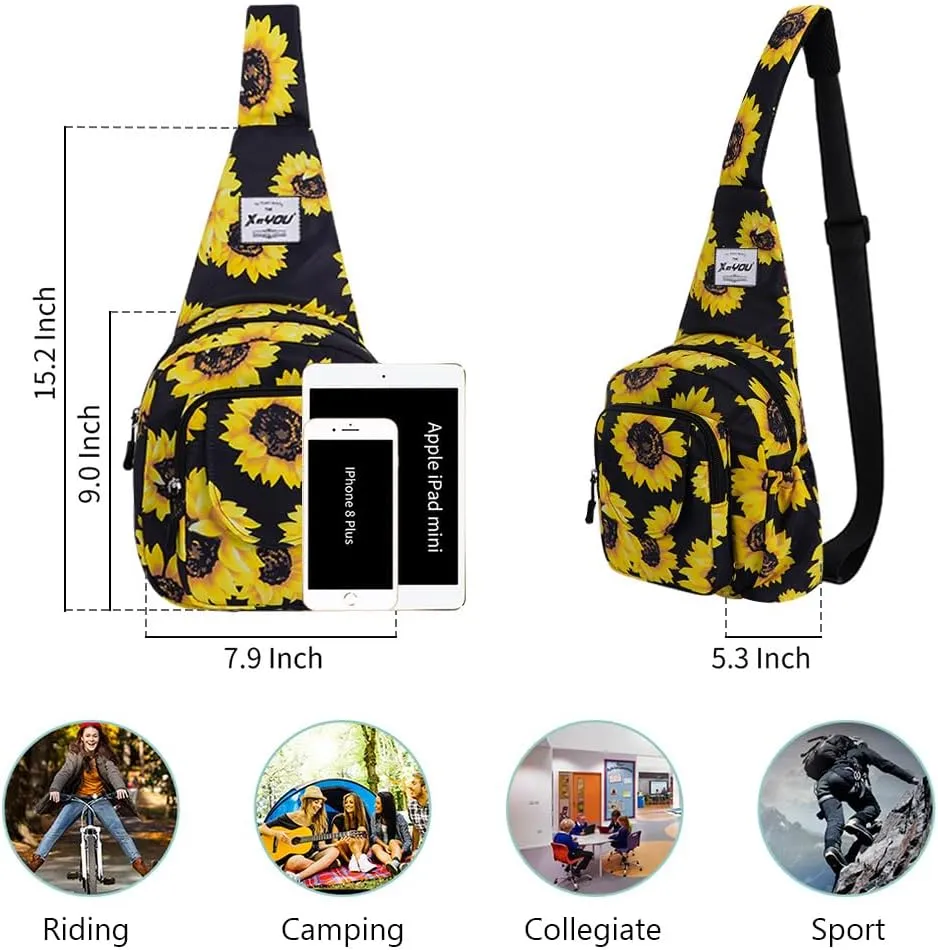 XEYOU Small Sling Bag - Lightweight One Strap Backpack Hiking Crossbody Chest Bag - Unisex Shoulder Daypack