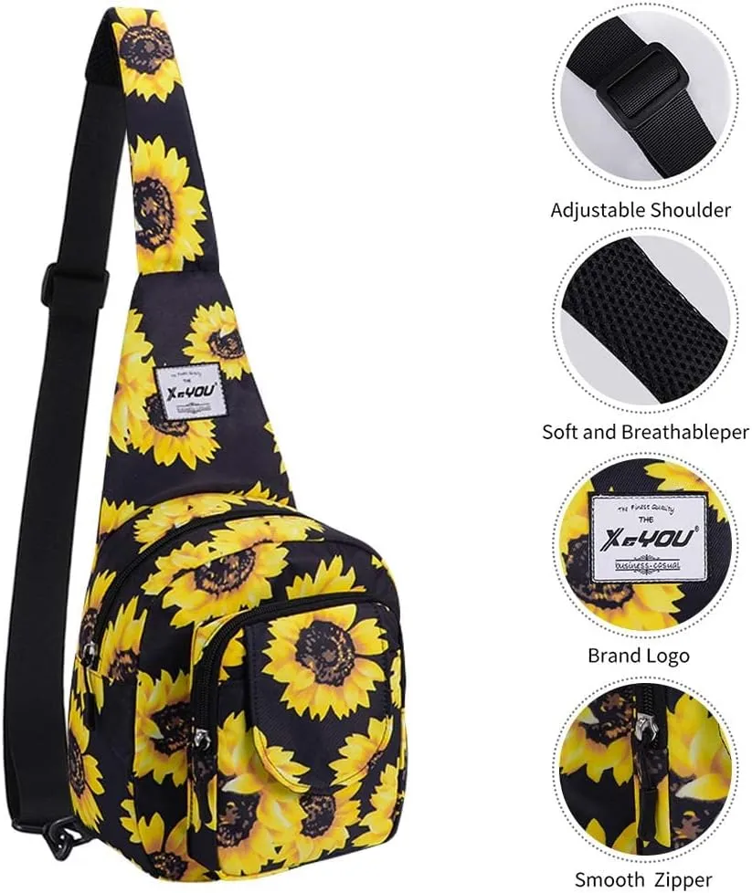 XEYOU Small Sling Bag - Lightweight One Strap Backpack Hiking Crossbody Chest Bag - Unisex Shoulder Daypack