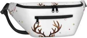 Xmas Deer Sling Bag Crossbody Backpack Chest Daypack for Women Sport Travel Hiking Casual Bag Multipurpose Waist Pack With Zipper Closure Adjustable Strap Shoulder Bag