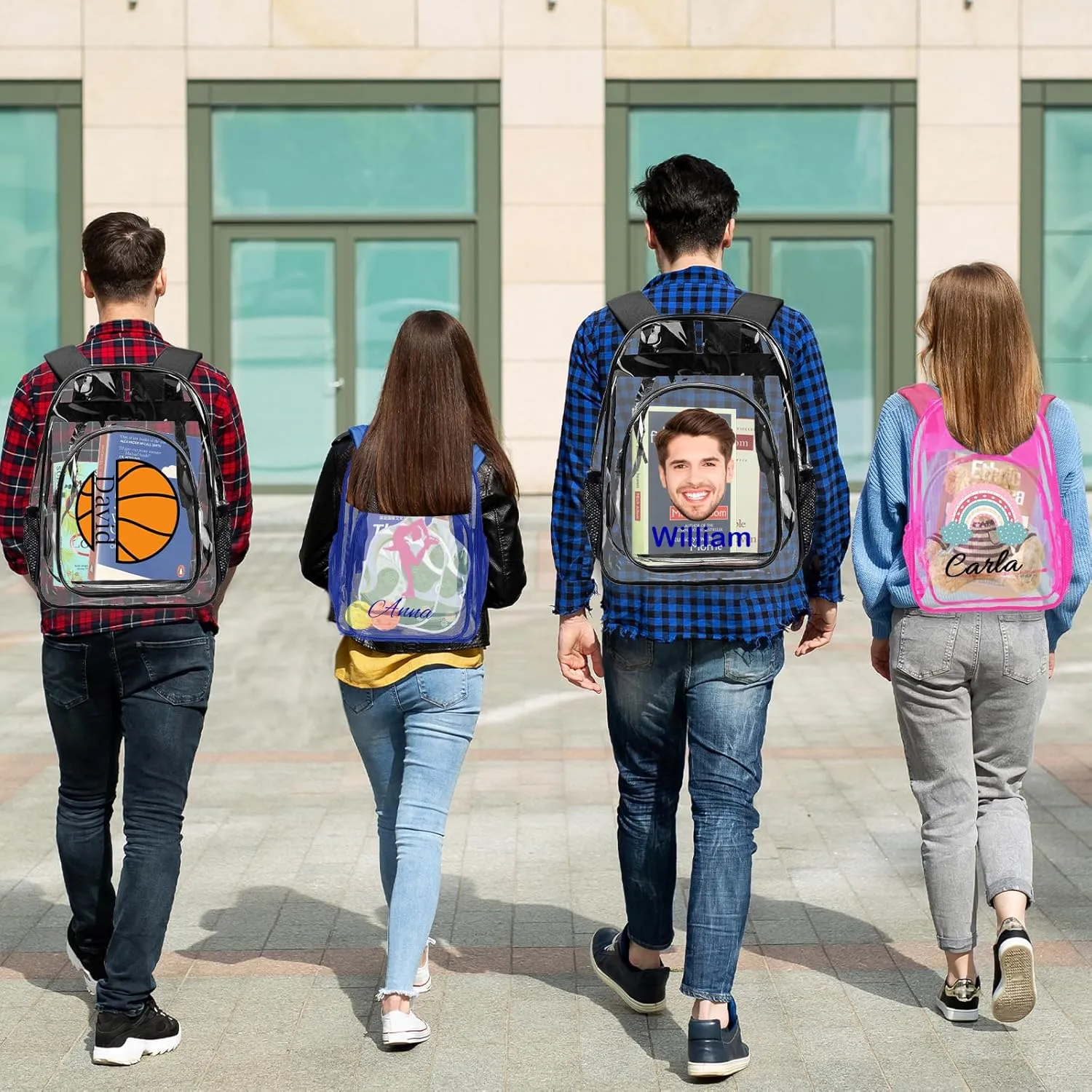 xrlsg Custom Clear Backpack Personalized Backpacks for School Water Resistant PVC Transparent Backpacks for Office Travel Outdoor-Mermaid