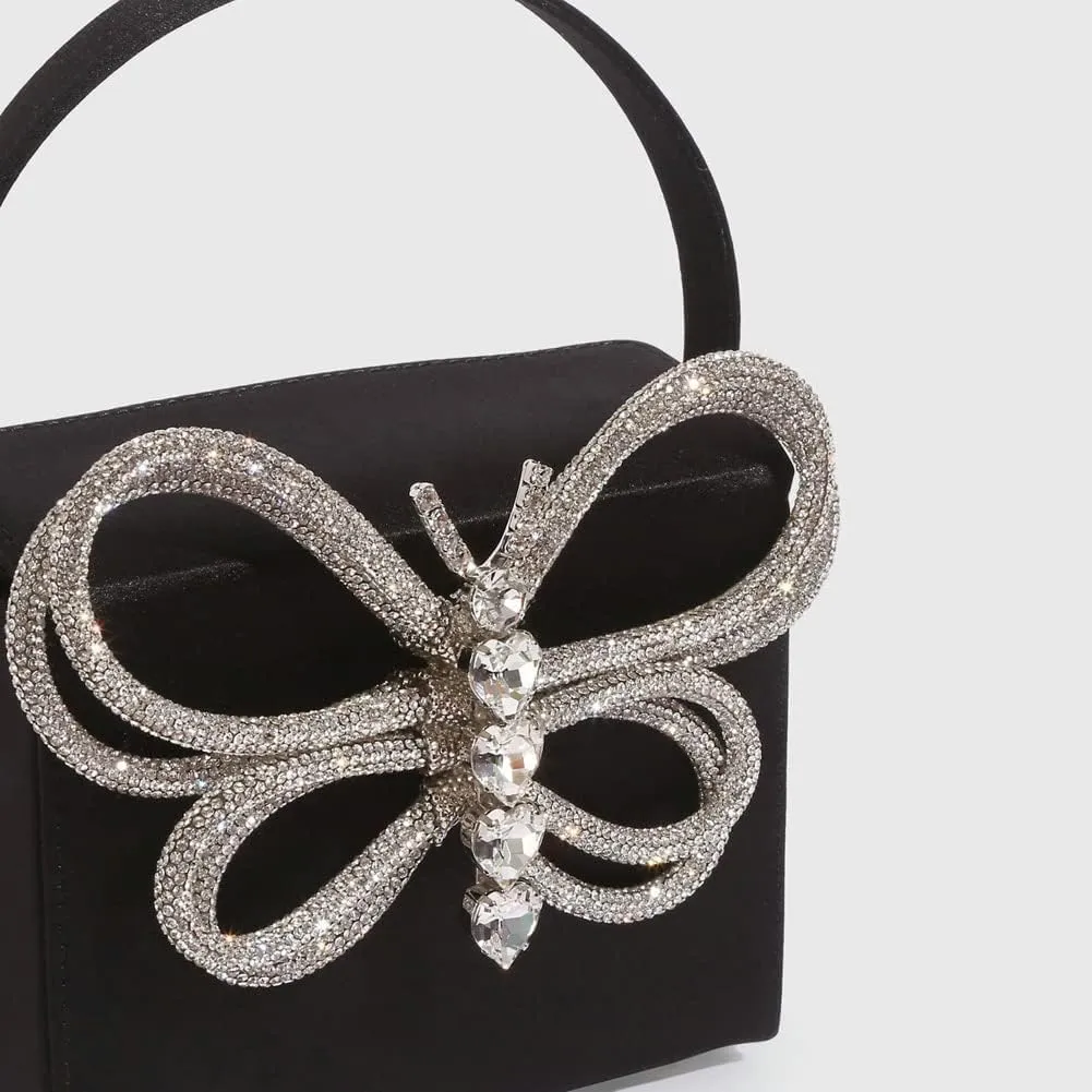 XXGJOALD-Small Evening Bag Clutch Purses for Women Butterfly Rhinestones Tote Purse Sparkling Handbag Bags
