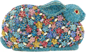 XXGJOALD-Womens Evening-Bag Chain Luxury Handbag Rhinestone Wedding Ladies Clutch-Purse Multi Rabbit