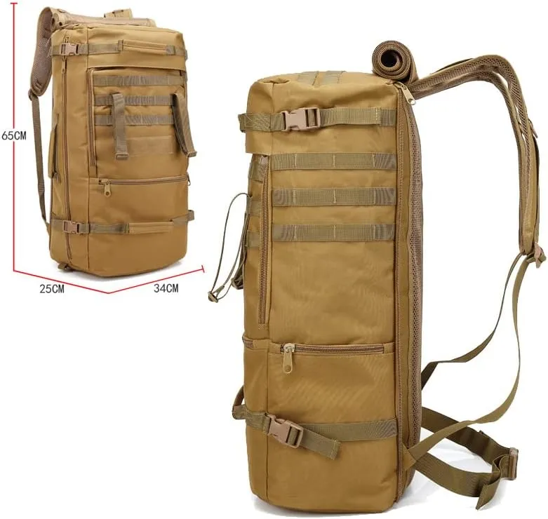 YABOO Tactical Combat Camouflage Bag Outdoor Sports Pack Hiking Rucksack Knapsack Molle 60L Backpack