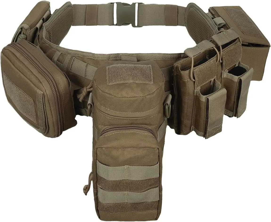 YAKEDA Battle Belts 5 in 1 Duty Belts Law Enforcement Tactical Duty Padded Belts Police Duty Utility Belt with Pouches