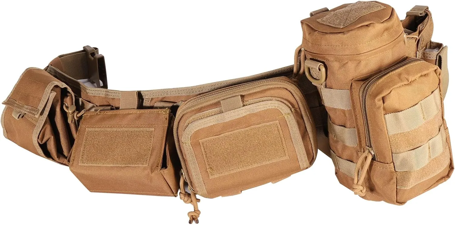 YAKEDA Battle Belts 5 in 1 Duty Belts Law Enforcement Tactical Duty Padded Belts Police Duty Utility Belt with Pouches