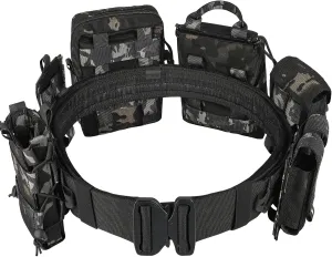YAKEDA Molle Battle Belt with Accessories - Tactical Combat Airsoft Heavy Duty Belt (8 pcs)
