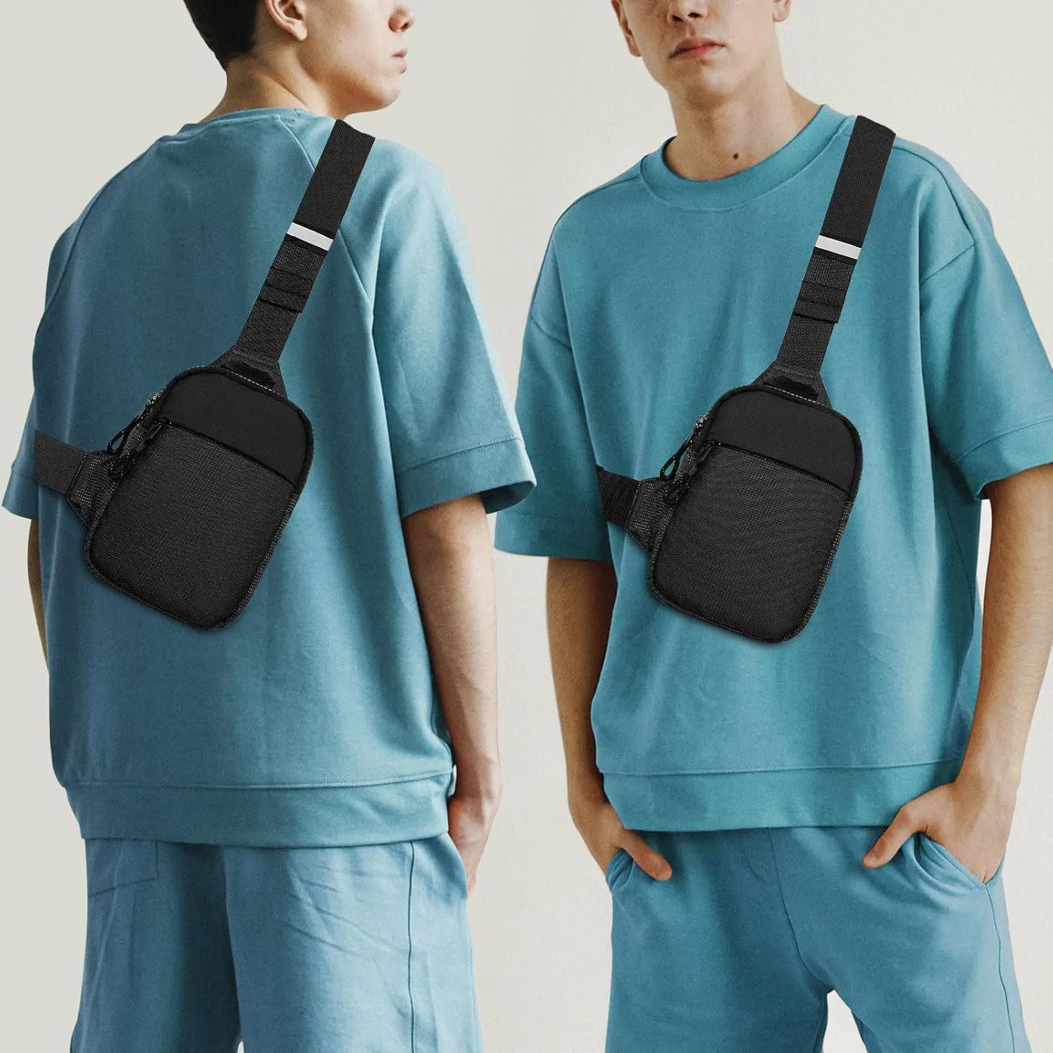 YAMEIZE Mini Crossbody Sling Bag - Trendy Small Chest Bag with Adjustable Strap for Men Women Multipurpose Daypack