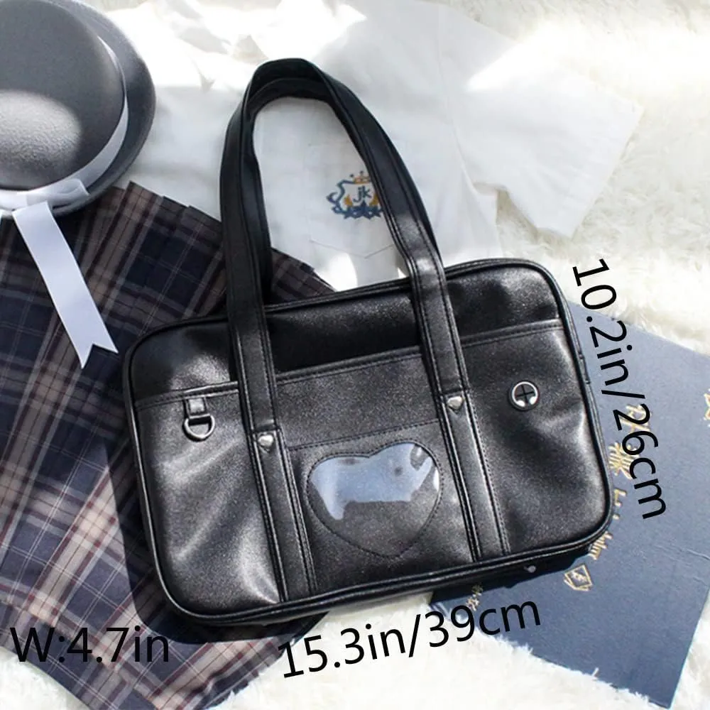 YAQUNICER Women Messenger Purse JK Uniform Crossbody Shoulder Bag Underarm Handbag Lolita Satchel