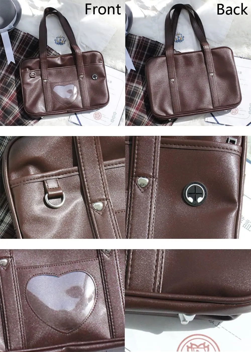 YAQUNICER Women Messenger Purse JK Uniform Crossbody Shoulder Bag Underarm Handbag Lolita Satchel
