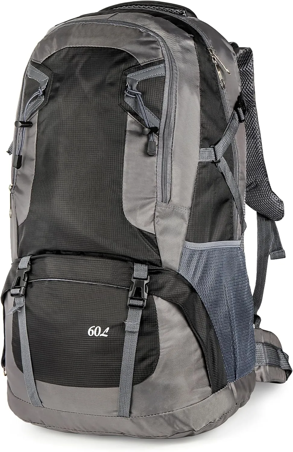 Yesland 60L Lightweight Hiking Backpack, Outdoor Sport Travel Daypack Camping BackpacksBag for Cycling, Hiking, Running, Climbing, Touring, Men, Women, Black