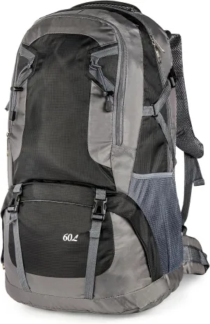 Yesland 60L Lightweight Hiking Backpack, Outdoor Sport Travel Daypack Camping BackpacksBag for Cycling, Hiking, Running, Climbing, Touring, Men, Women, Black