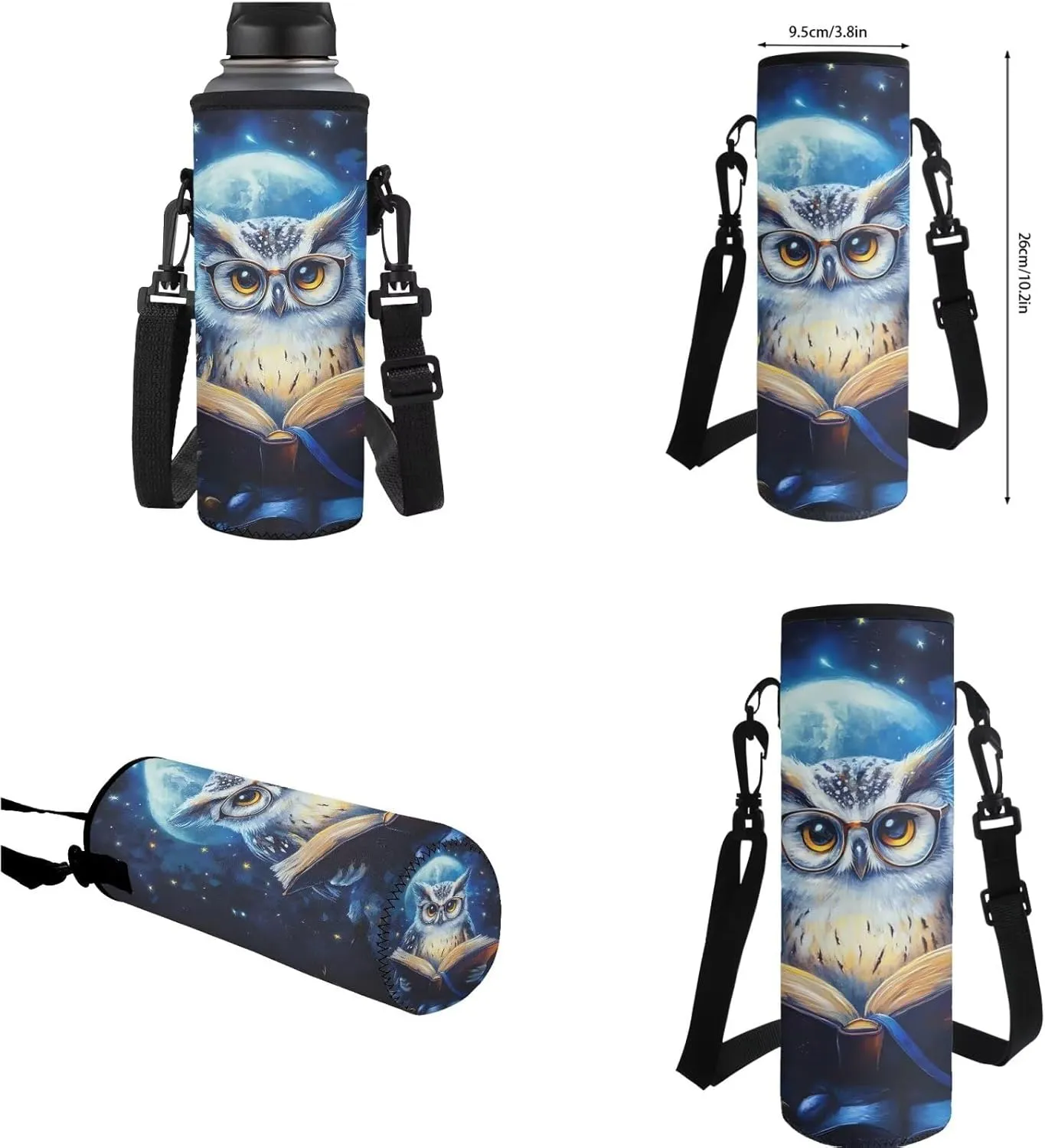 YEXIATODO Cute Owl Bookbags for 5Th Grade Girls Kids Backpack and Lunch Box Set 4 Piece Student Back To School Book Bag with Shouder Bag Pencil Case Box for Boys Girls 1st-6th Grade