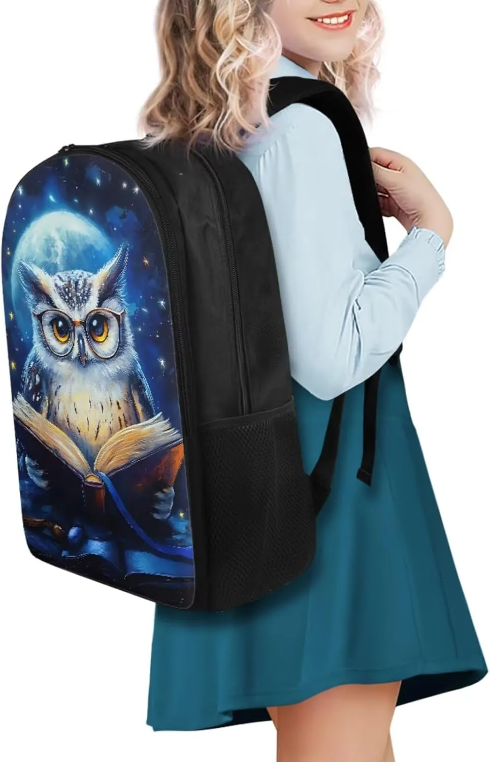 YEXIATODO Cute Owl Bookbags for 5Th Grade Girls Kids Backpack and Lunch Box Set 4 Piece Student Back To School Book Bag with Shouder Bag Pencil Case Box for Boys Girls 1st-6th Grade