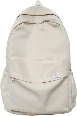 YFGBCX Cute Aesthetic Backpack for School College Student Solid Color Lightweight Classic Women Girls Laptop Casual Kawaii Travel, School, Work Beige 16.93x11.42x5.12in
