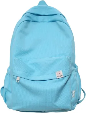 YFGBCX Cute Aesthetic Backpack for School College Student Solid Color Lightweight Classic Women Girls Laptop Casual Kawaii Travel, School, Work Blue 16.93x11.42x5.12in