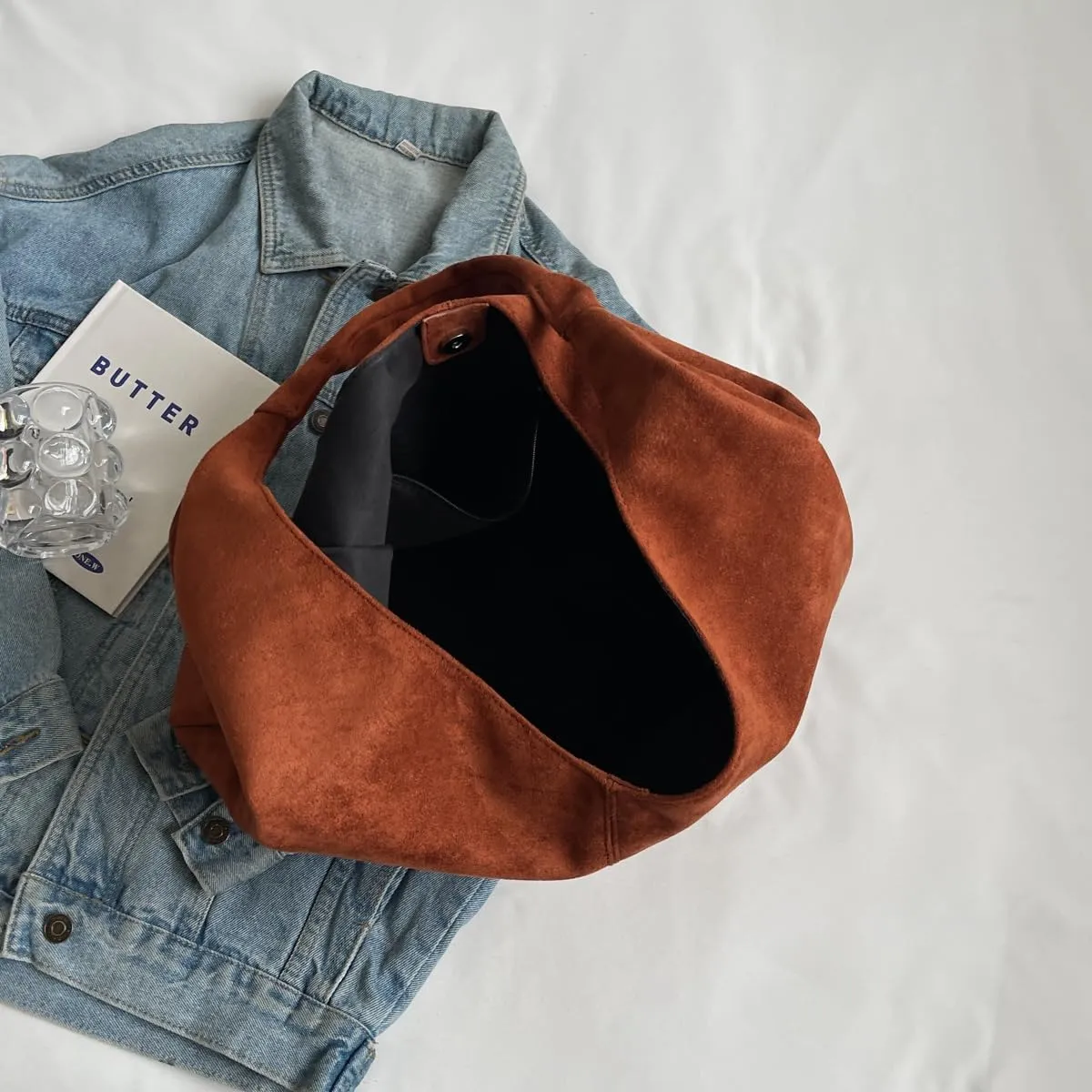 YFGBCX Slouchy Suede Hobo Handbag for Women - Work & Office Tote