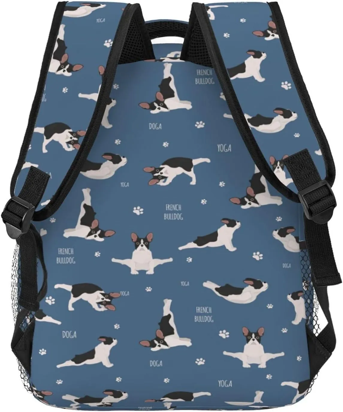 Yoga French Bulldog Dogs Backpack Laptop Backpack Sports Travel Shoulder bag Light casual backpack