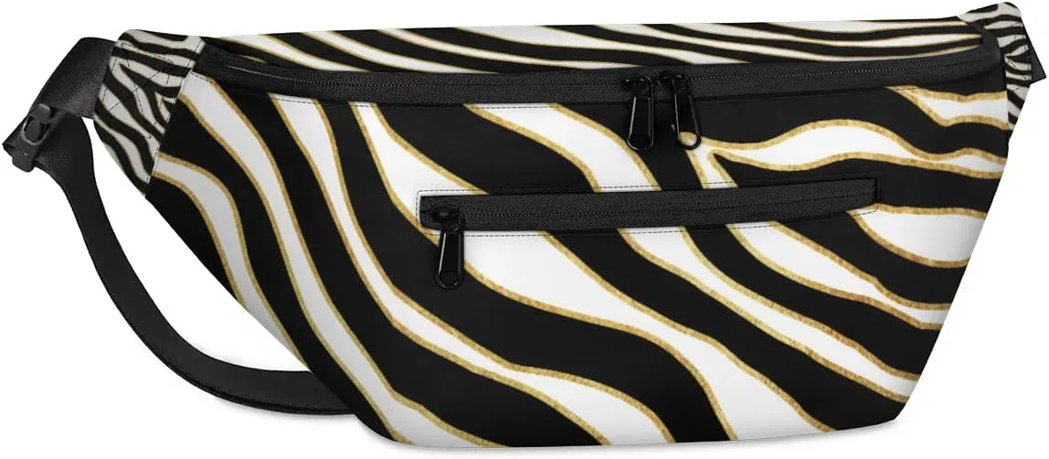 Zebra Leopard Shape Sling Bag Crossbody Backpack Chest Daypack for Women Sport Travel Hiking Casual Bag Multipurpose Waist Pack With Zipper Closure Adjustable Strap Shoulder Bag