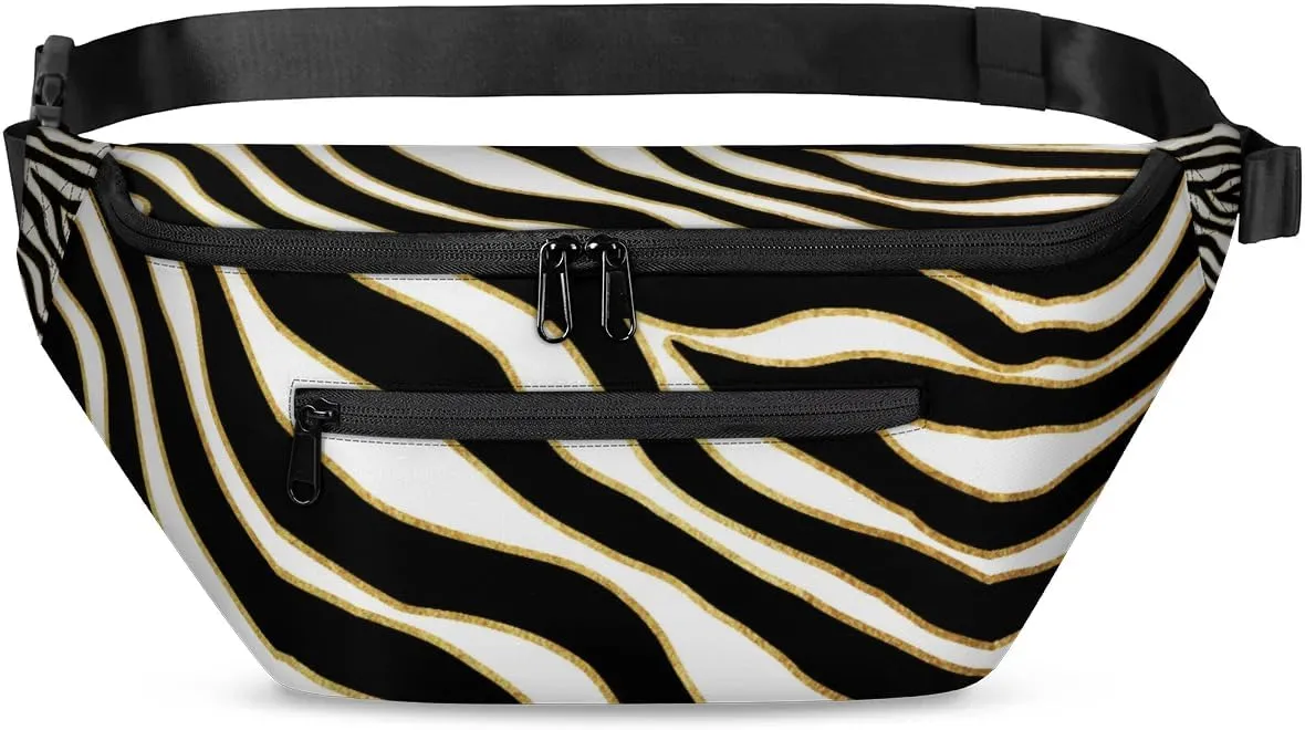 Zebra Leopard Shape Sling Bag Crossbody Backpack Chest Daypack for Women Sport Travel Hiking Casual Bag Multipurpose Waist Pack With Zipper Closure Adjustable Strap Shoulder Bag