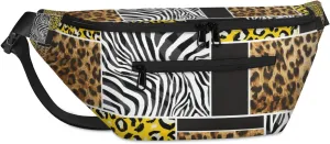 Zebra Leopard Sling Bag Crossbody Backpack Chest Daypack for Women Sport Travel Hiking Casual Bag Multipurpose Waist Pack With Zipper Closure Adjustable Strap Shoulder Bag