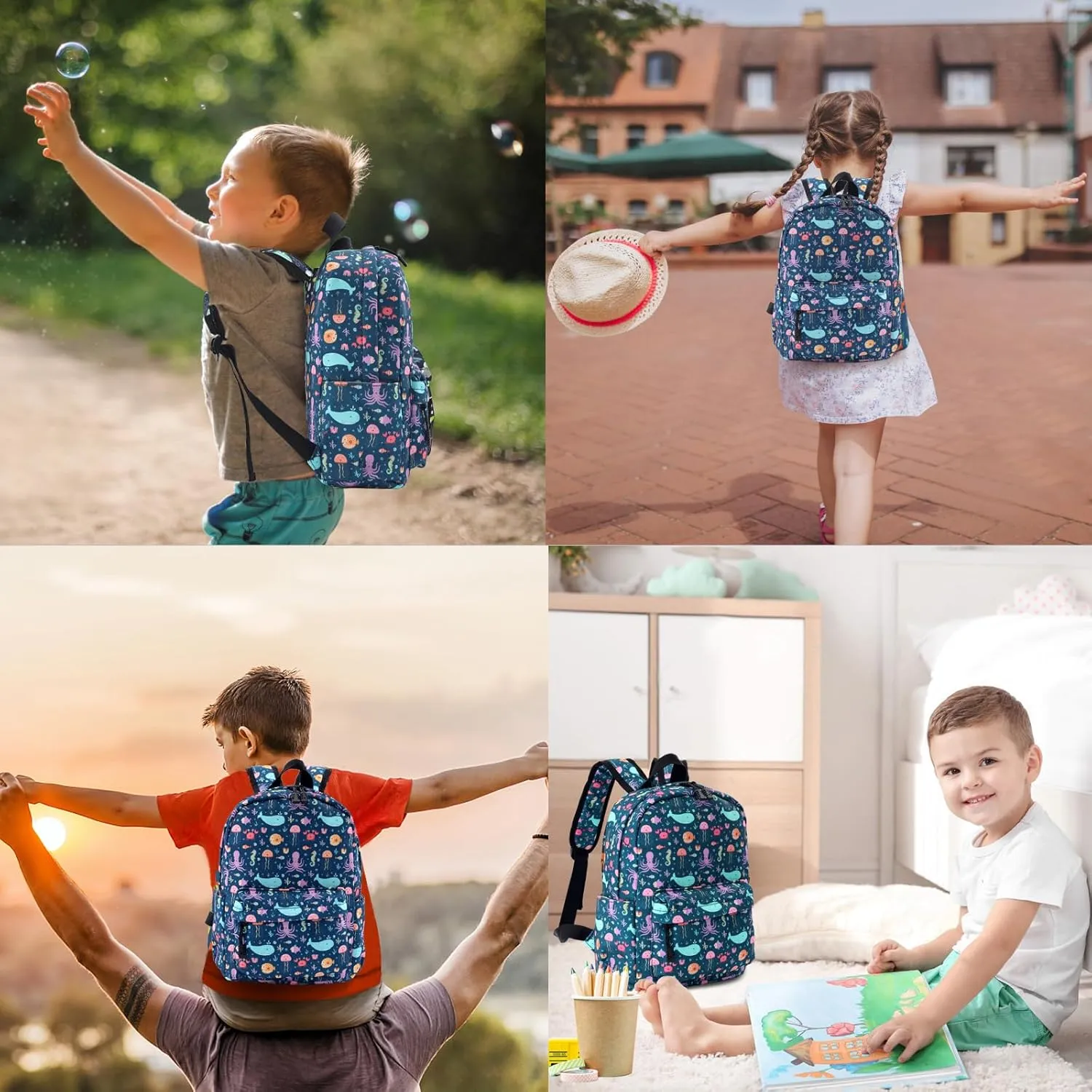 Zicac Toddler Backpack for Boys Girls 12 inch Mini Kids Backpack for School & Travel, Preschool Kindergarten Daycare Backpack