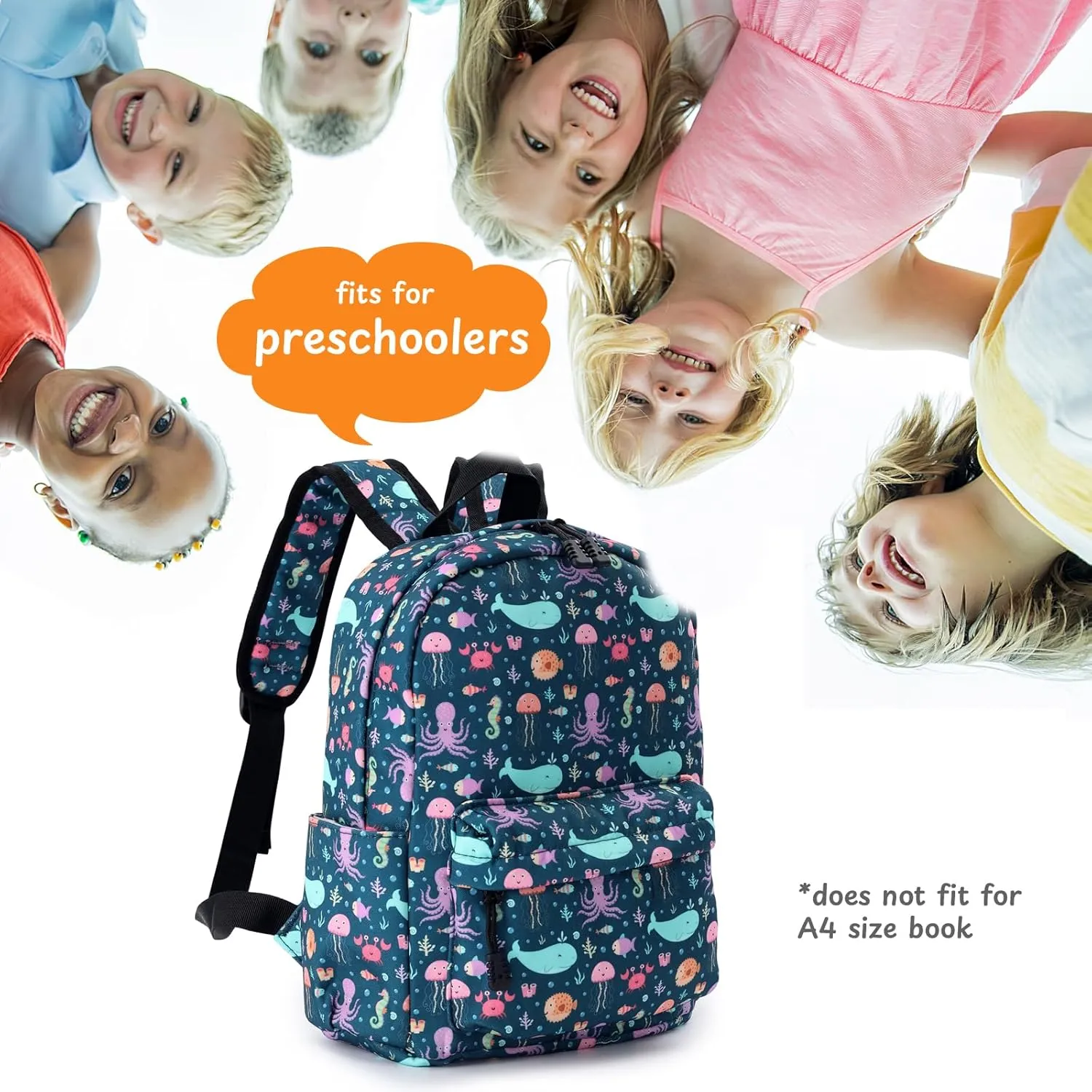 Zicac Toddler Backpack for Boys Girls 12 inch Mini Kids Backpack for School & Travel, Preschool Kindergarten Daycare Backpack