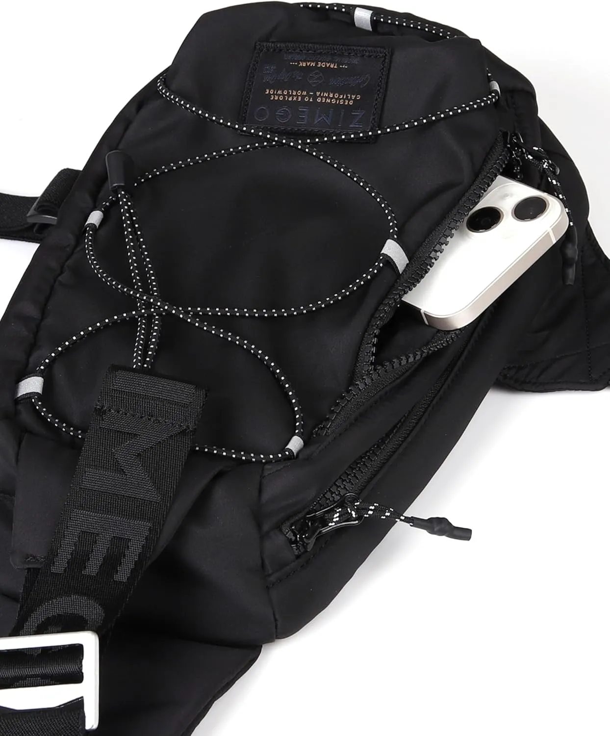 ZIMEGO Tactical Fanny Pack and Crossbody Bag - Utility Sling Bag for Travel and Outdoor, Black