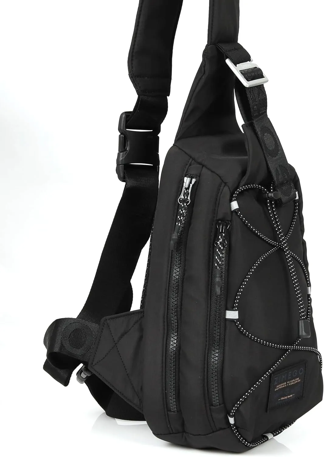 ZIMEGO Tactical Fanny Pack and Crossbody Bag - Utility Sling Bag for Travel and Outdoor, Black