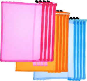 Zipper Pouch Set of PVC File Pouches Large Bags for Travel Office School Organizer