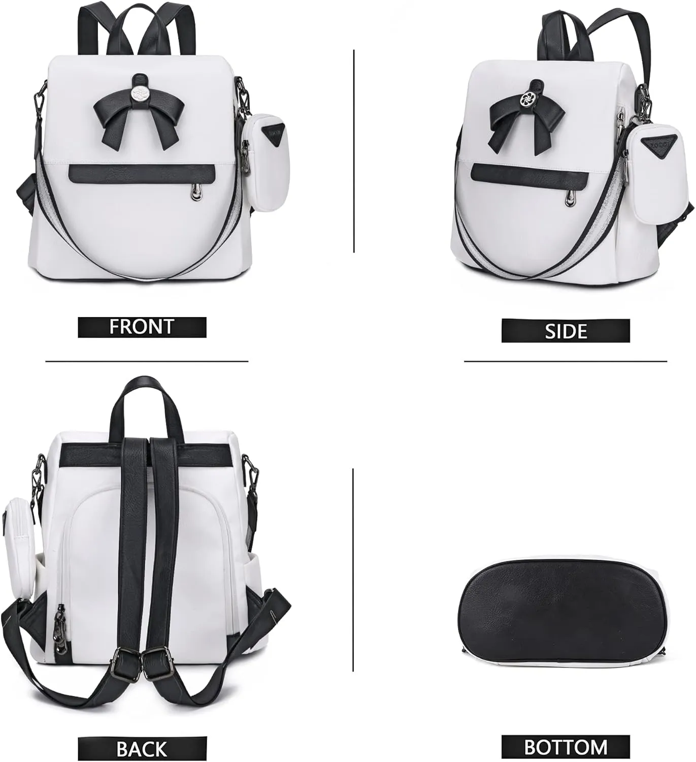 ZOCAI Backpack Purse for Women Fashion Backpack Purses PU Leather Daypacks Anti-Theft Shoulder Bag Satchel Purse