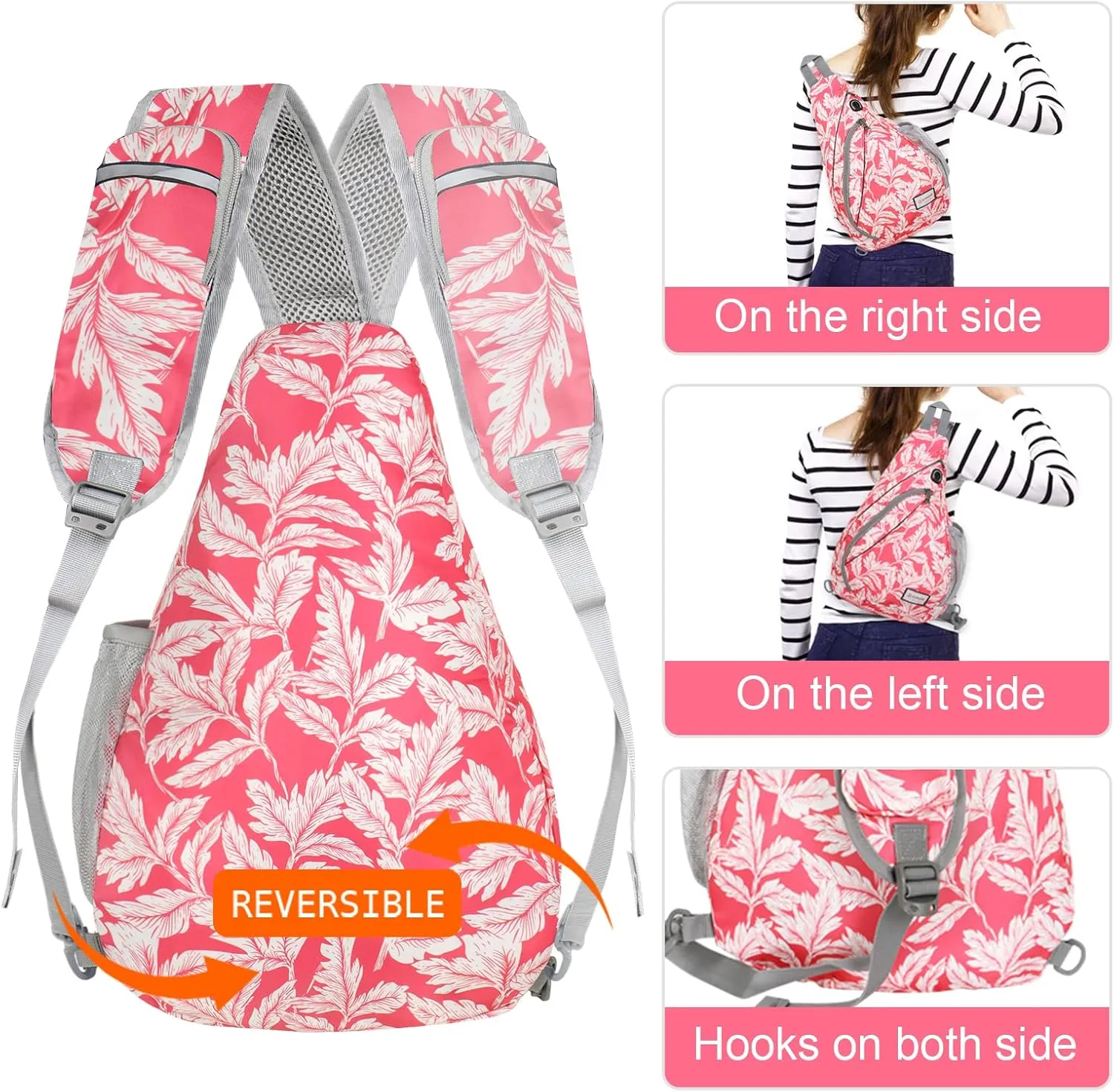 ZOMAKE Sling Bag for Women Men, Small Crossbody Sling Backpack, Mini Water Resistant Shoulder Bag