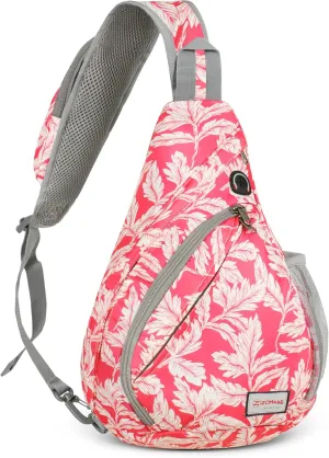 ZOMAKE Sling Bag for Women Men, Small Crossbody Sling Backpack, Mini Water Resistant Shoulder Bag