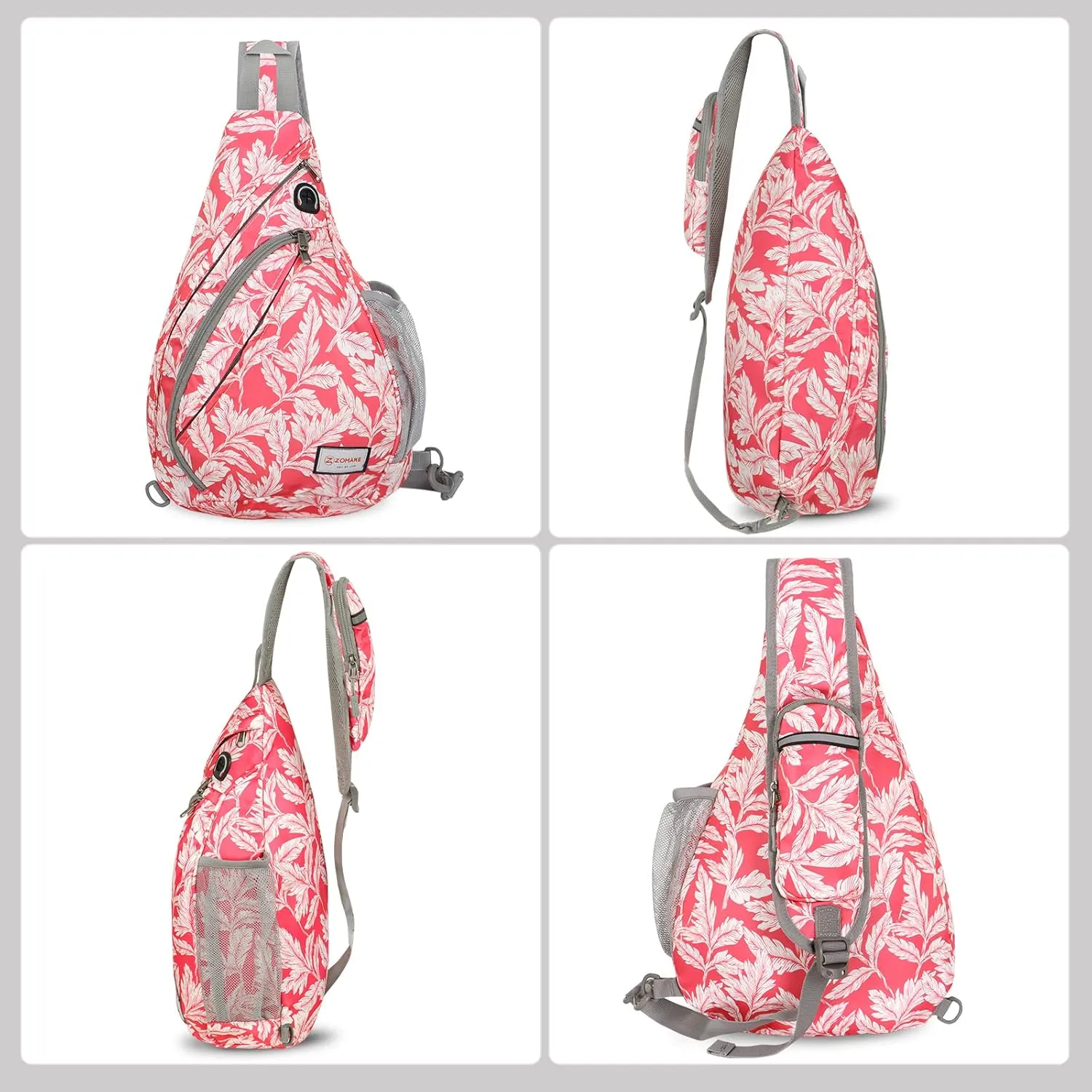 ZOMAKE Sling Bag for Women Men, Small Crossbody Sling Backpack, Mini Water Resistant Shoulder Bag