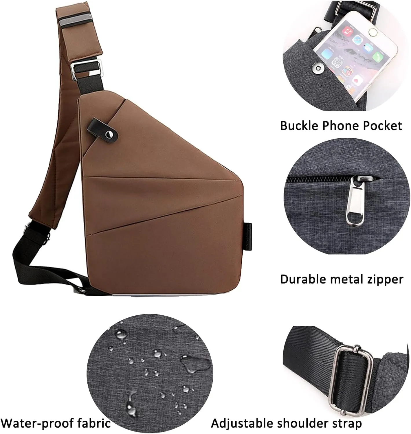 ZUEVI Anti Theft Travel Sling Bag for Women/Men - Fashion Crossbody Purse for Casual Traveling