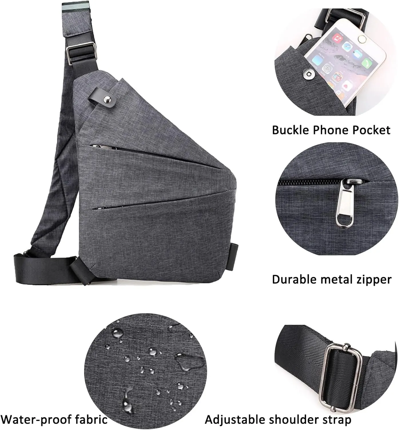 ZUEVI Anti Theft Travel Sling Bag for Women/Men - Fashion Crossbody Purse for Casual Traveling