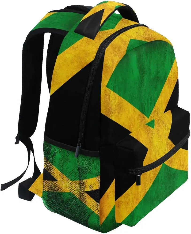 ZZKKO Jamaica Flag Computer Backpacks Book Bag Travel Hiking Camping Daypack