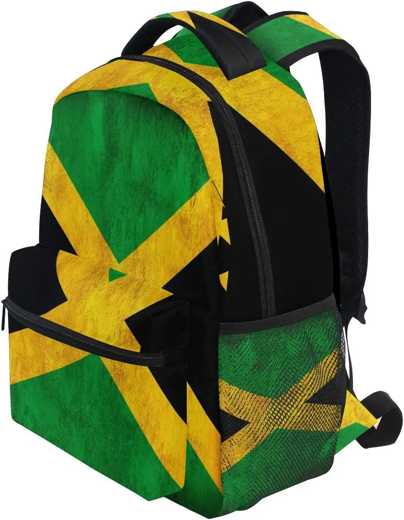 ZZKKO Jamaica Flag Computer Backpacks Book Bag Travel Hiking Camping Daypack